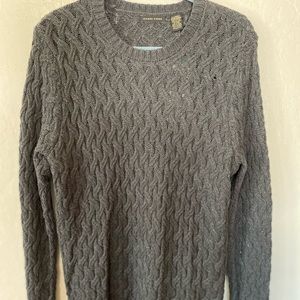 Gray Knitted Long Sleeve Sweater